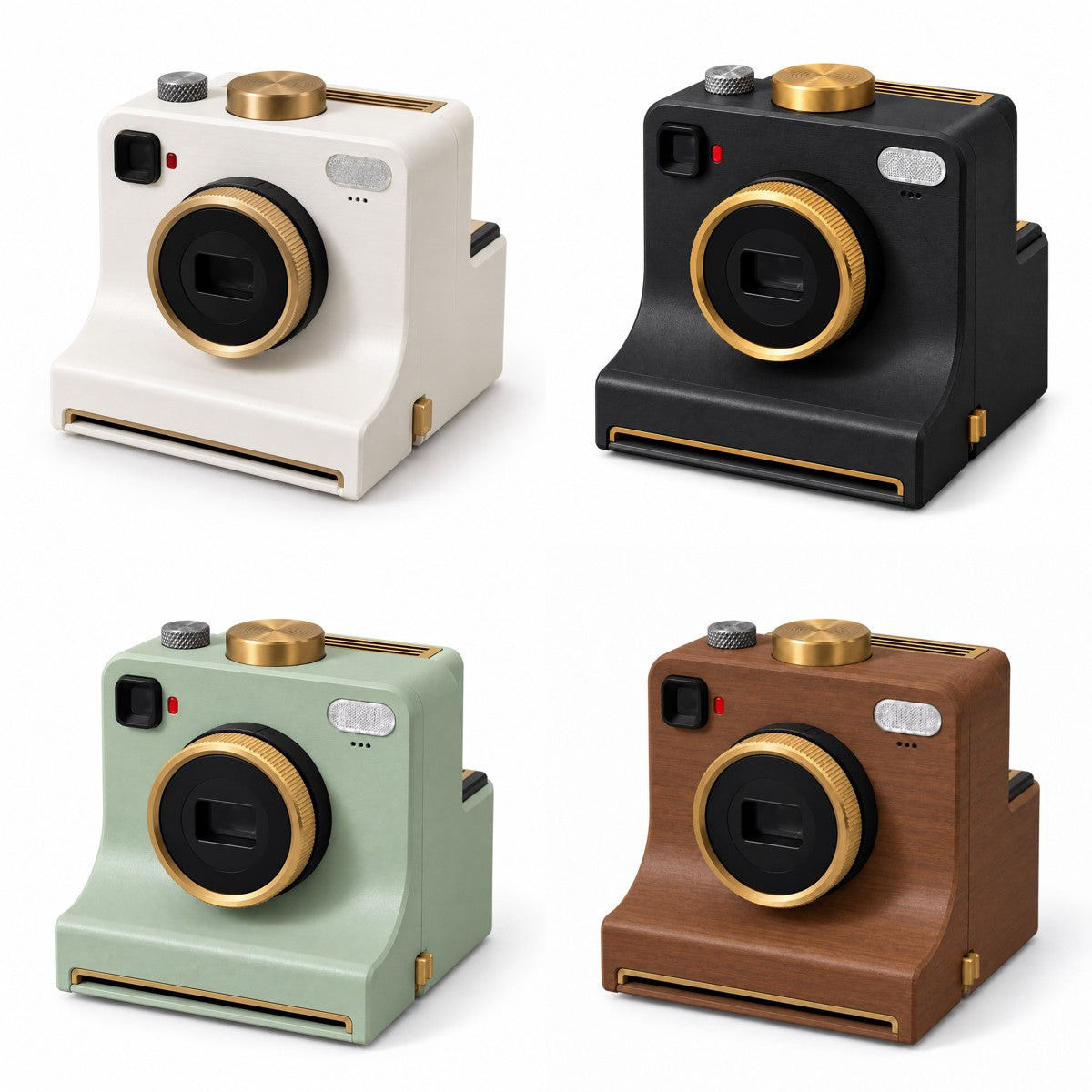 LATTECAM in Creme, Schwarz, Salbei und Walnuss